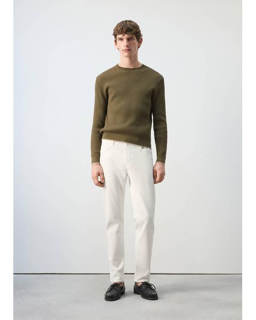 Mango White Slim Fit Ultra Soft Touch Patrick Jeans for men