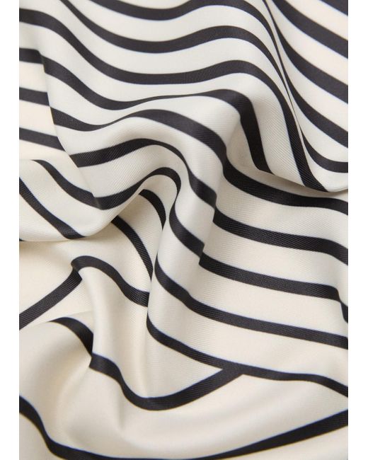 Mango Gray Geometric Stripe-Print Scarf