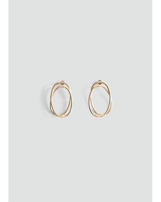 Mango White Double Hoop Earrings