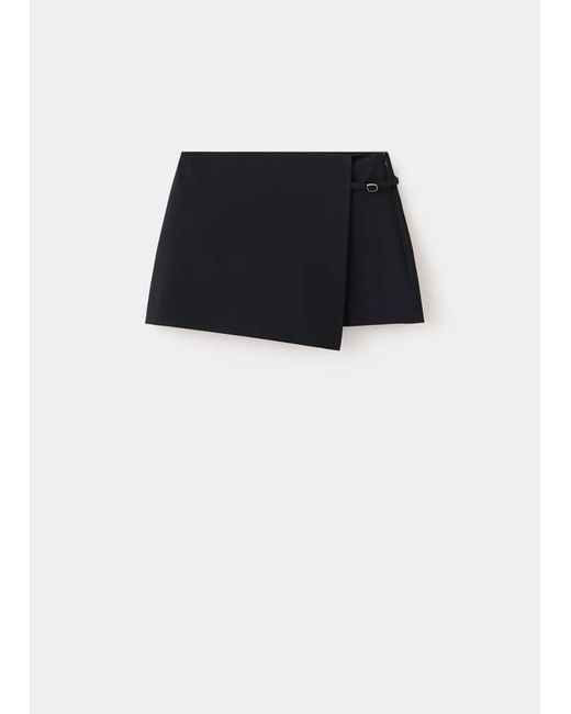 Mango Black Buckled Wrap Skort