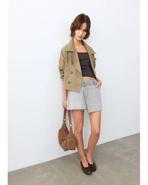 MANGO TEEN White Denim Skort