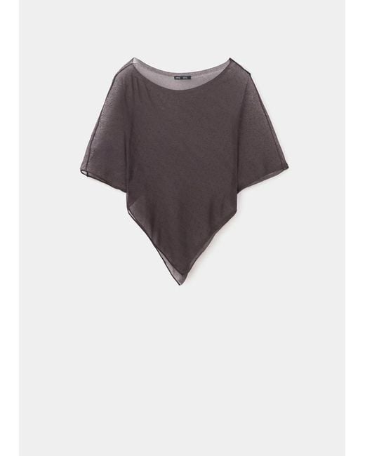 Mango Gray Asymmetric Strass Cape