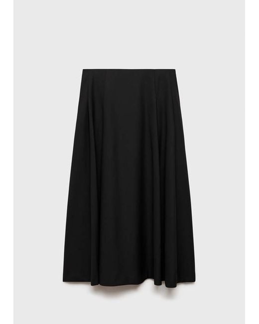 Mango White Long Flared Skirt