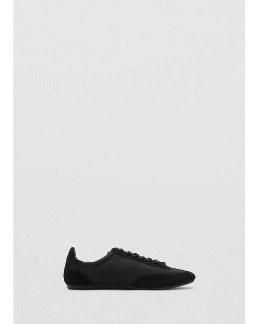 Mango Black Combined Suede Leather Trainers