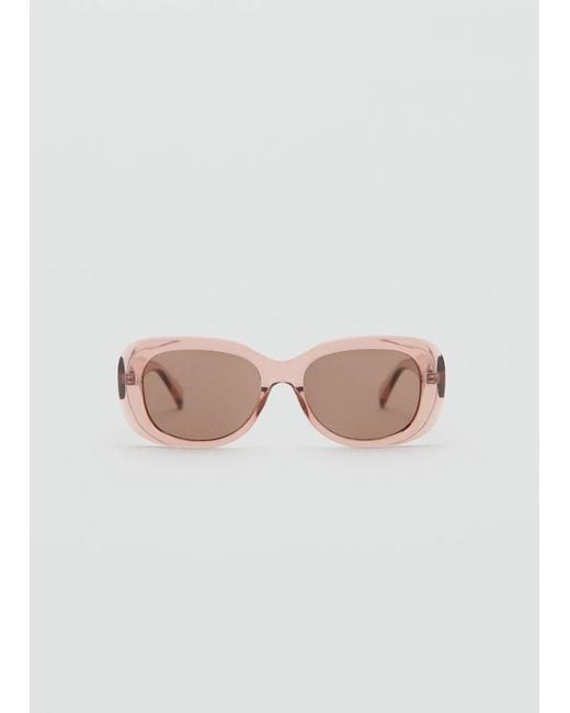 Mango Pink Rectangular-Frame Sunglasses