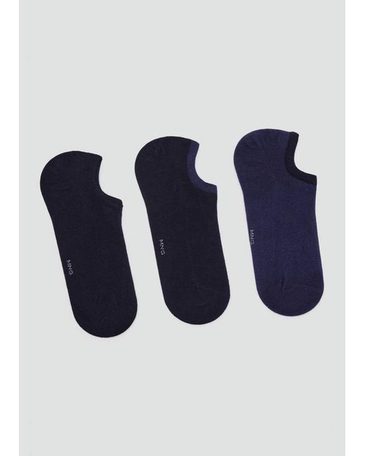 Mango Blue Pack Of 3 Ankle Socks for men