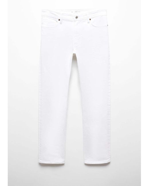Mango White Jan Slim-fit Jeans for men