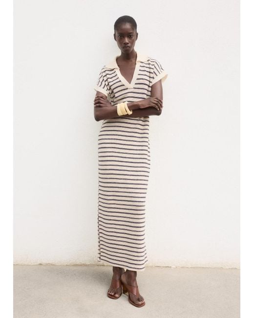 mango striped knitted dress Long in Natural occasionAS