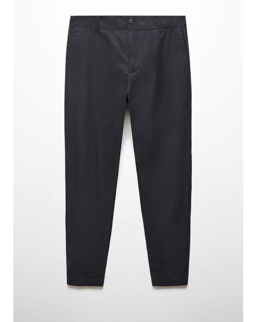 Mango Blue 100% Slim-fit Cotton Trousers Dark for men