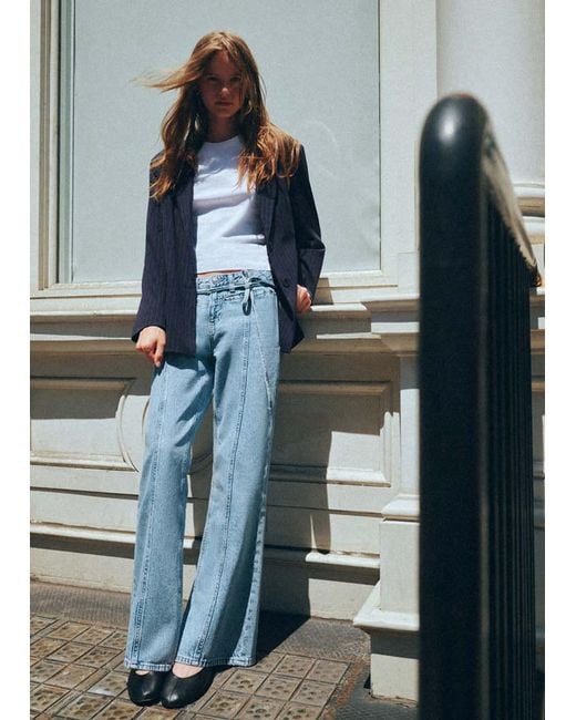 MANGO TEEN Blue Pinstripe Blazer