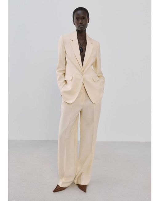 Mango White Lyocell Suit Blazer
