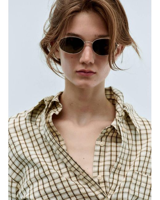Mango Metallic Frame Sunglasses