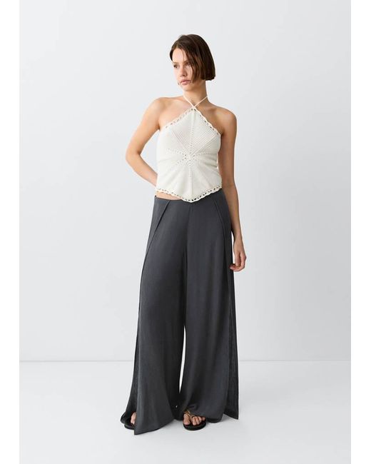 MANGO TEEN White Fluid Trousers With Side Openings