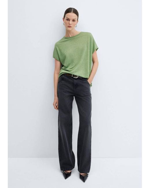 Mango Green 100% Linen T-shirt