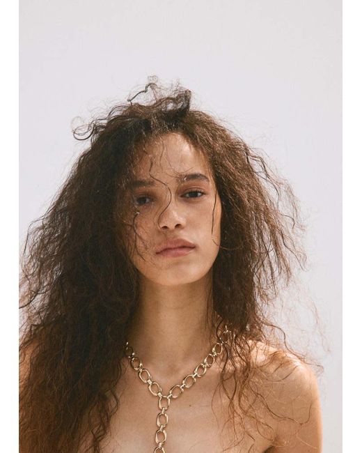 Mango Metallic Long Chain Necklace