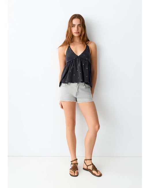 MANGO TEEN White Open-Back Top