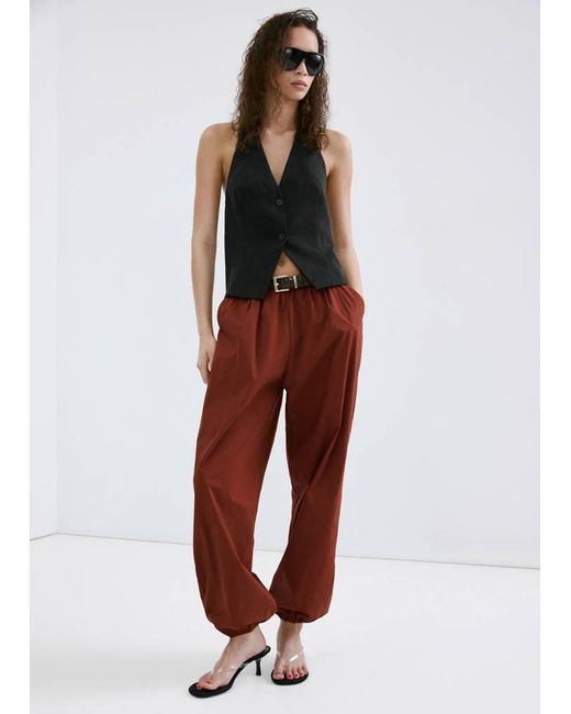 Mango Red Lyocell Suit Waistcoat