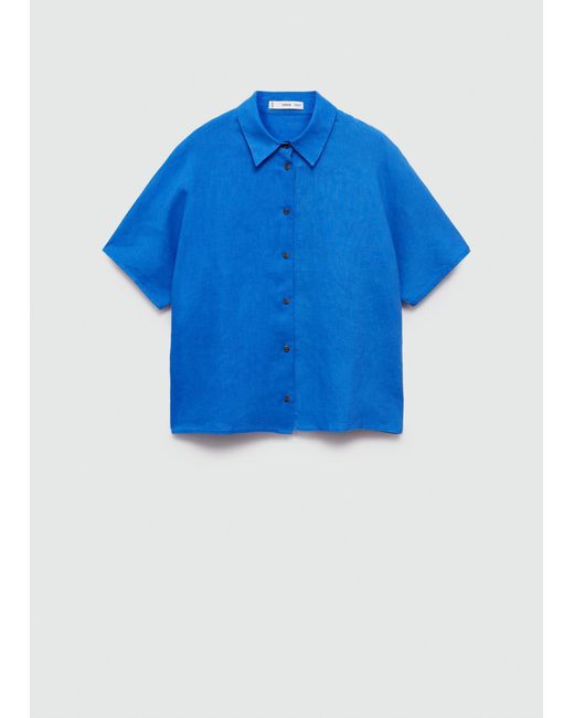 Mango Blue Linen 100% Shirt Ink