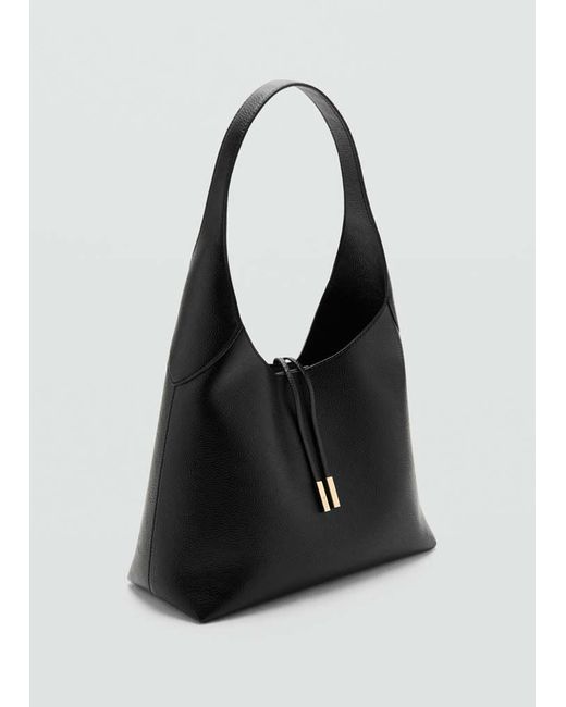 Mango Black Shoulder Bag With Metal Detail