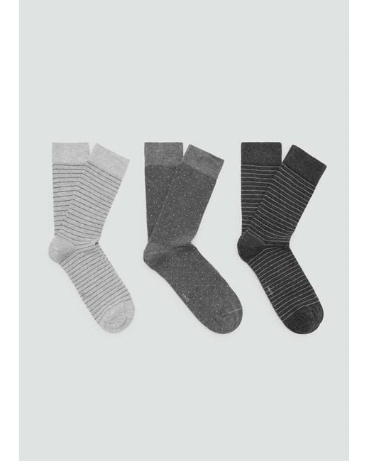 Mango Gray 3 Pack Mixed Socks for men