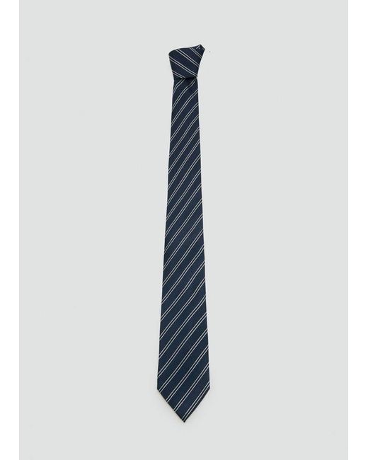 Mango Blue Striped Tie With Combined Patterns for men