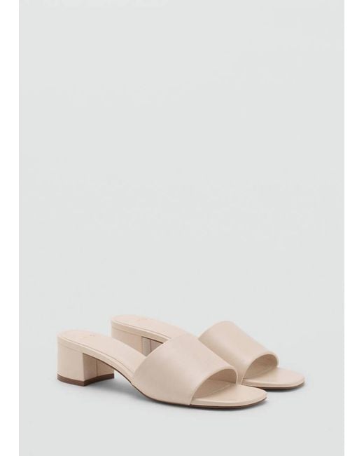 Mango Natural Block-Heel Sandals With Strap