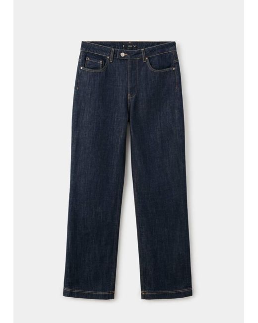 Mango Red Straight-Leg Jeans With Placket