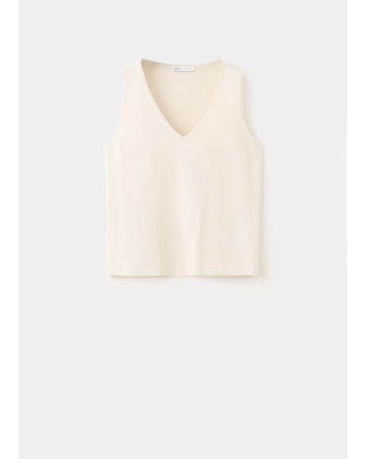 Mango Blue V-Neck Knit Top
