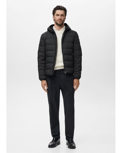 Mango Black Packable Down Feather Puffer Jacket for men