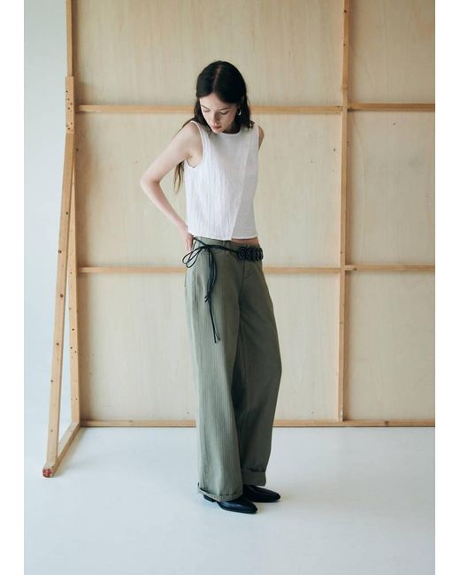 MANGO TEEN Natural Textured Detail Slit Top