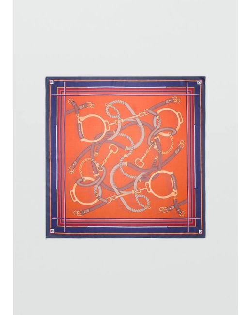 Mango Orange Chain-Print Scarf