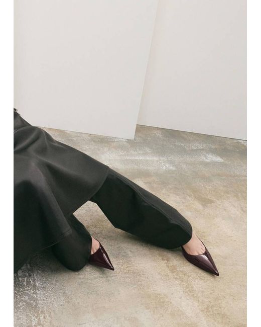 Mango Brown Patent Heeled Shoes