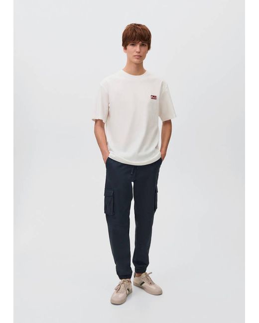 MANGO TEEN White Cargo Joggers With Drawstring for men