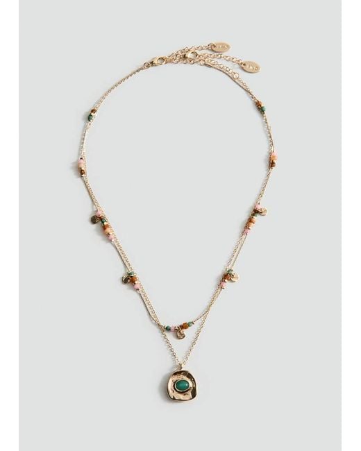 Mango White Mixed Double Necklace