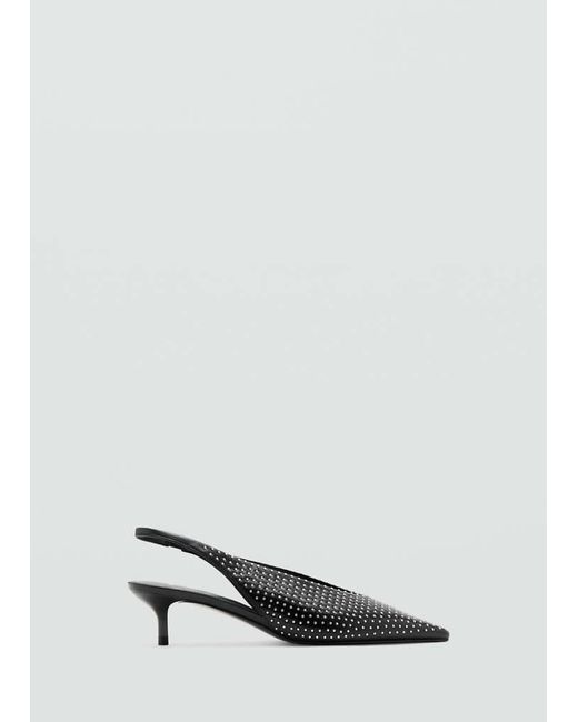 Mango White Studded High-Heeled Shoe