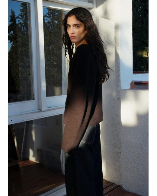 Mango Black Knitted Jacket With Jewel Buttons