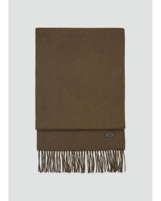 Mango Black Plain Fringed Scarf Khaki for men
