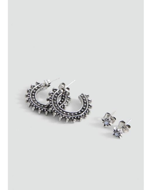 MANGO TEEN Metallic Pack Of 2 Mixed Earrings