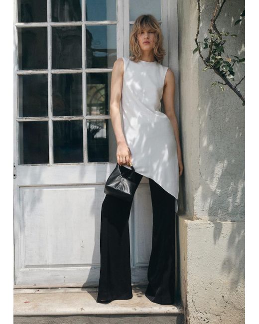 Mango Black Handtasche Mit Metallhenkel