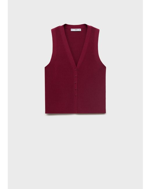 Mango Brown Fine-Knit Gilet