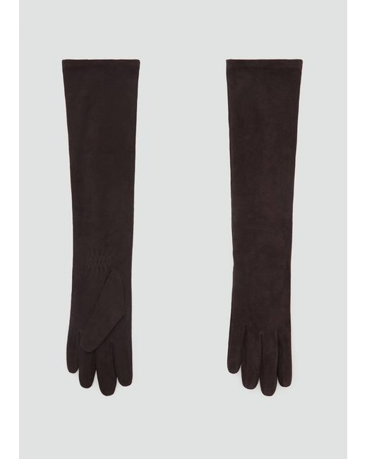 Mango Black 100% Suede Long Gloves