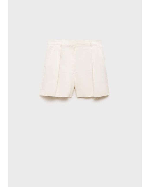 Mango Natural Linen-Blend Suit Bermuda Shorts