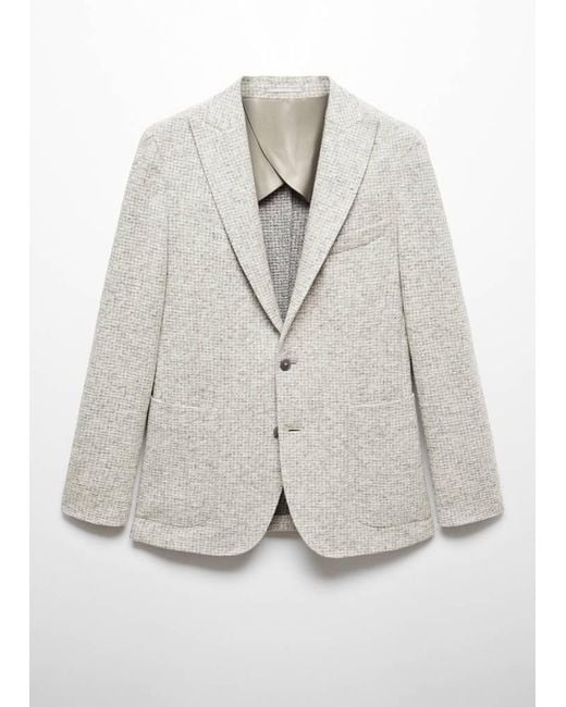 Mango Multicolor Virgin Wool Jacket for men