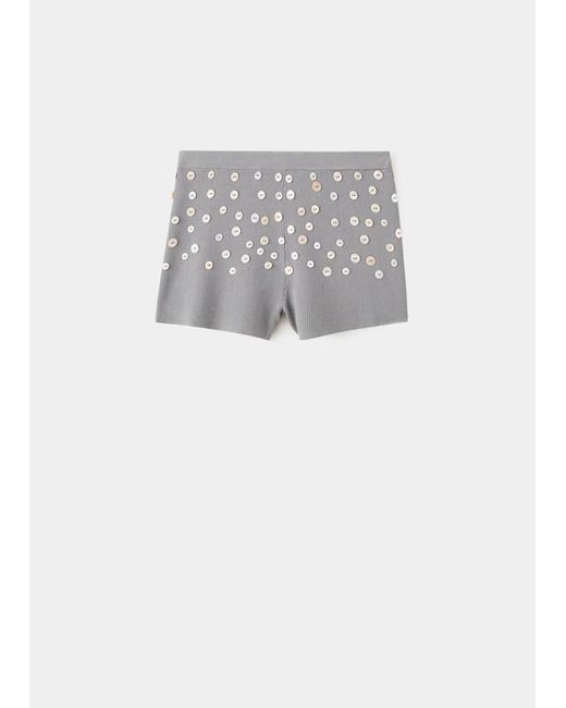 Mango Black Decorative Button Shorts