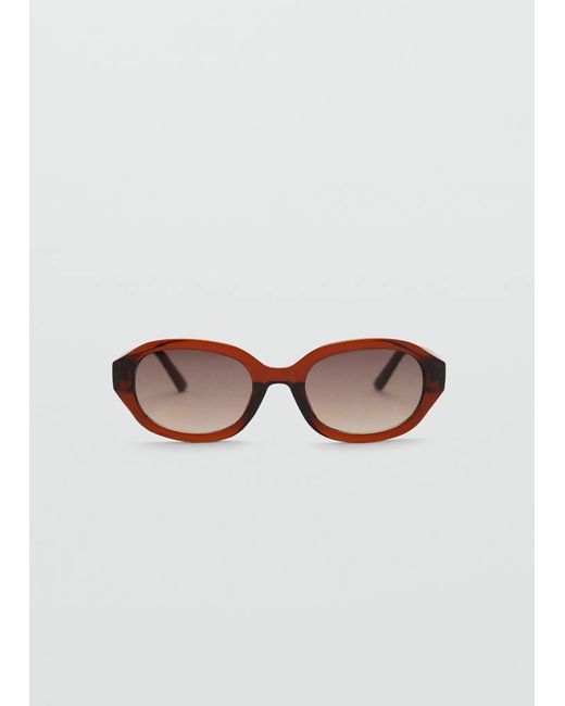 Mango Pink Rectangular-Frame Sunglasses