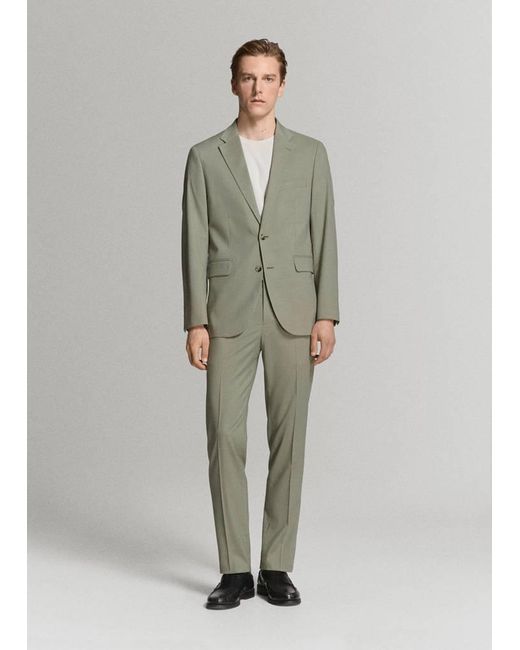 Mango Green Milan Slim-Fit Suit Jacket for men