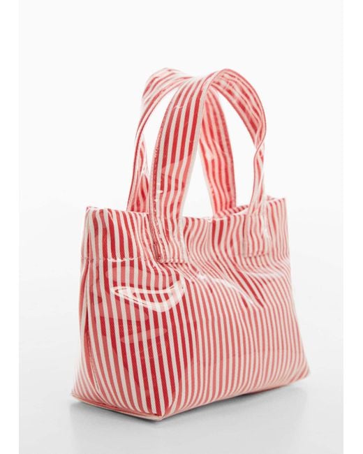 Mango Red Striped Handbag