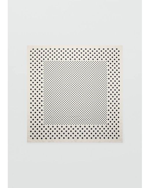 Mango Gray Satin Check-Print Scarf