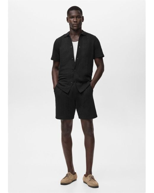 Bermuda En Maille Structuré Noir Mango pour homme en coloris Black