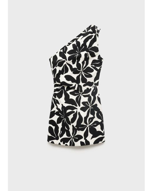 mango red asymmetrical pleated dress Asymmetrical Floral Print Midi Dress